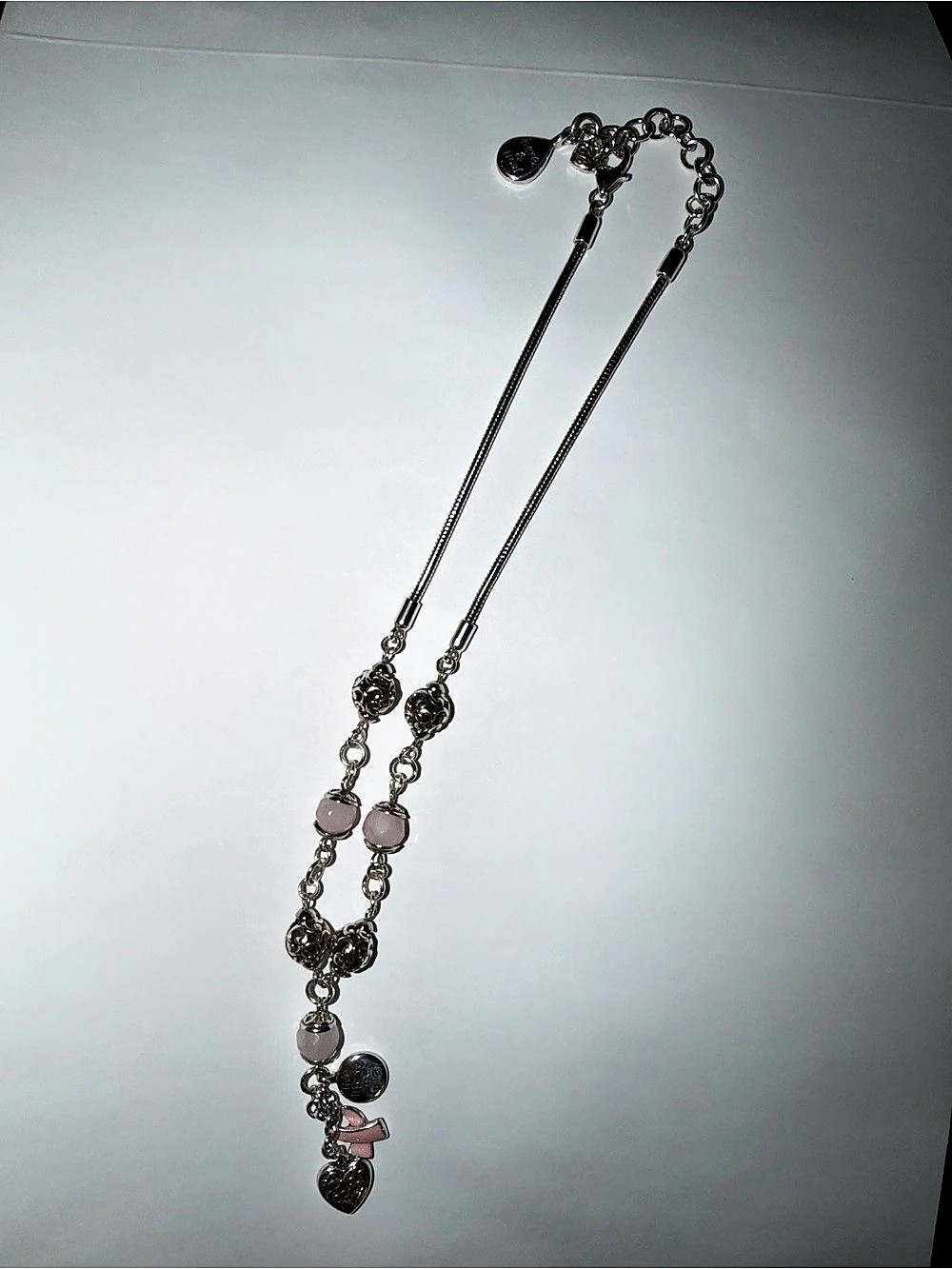 Brighton Power of Pink Charm Necklace Silver & Pink